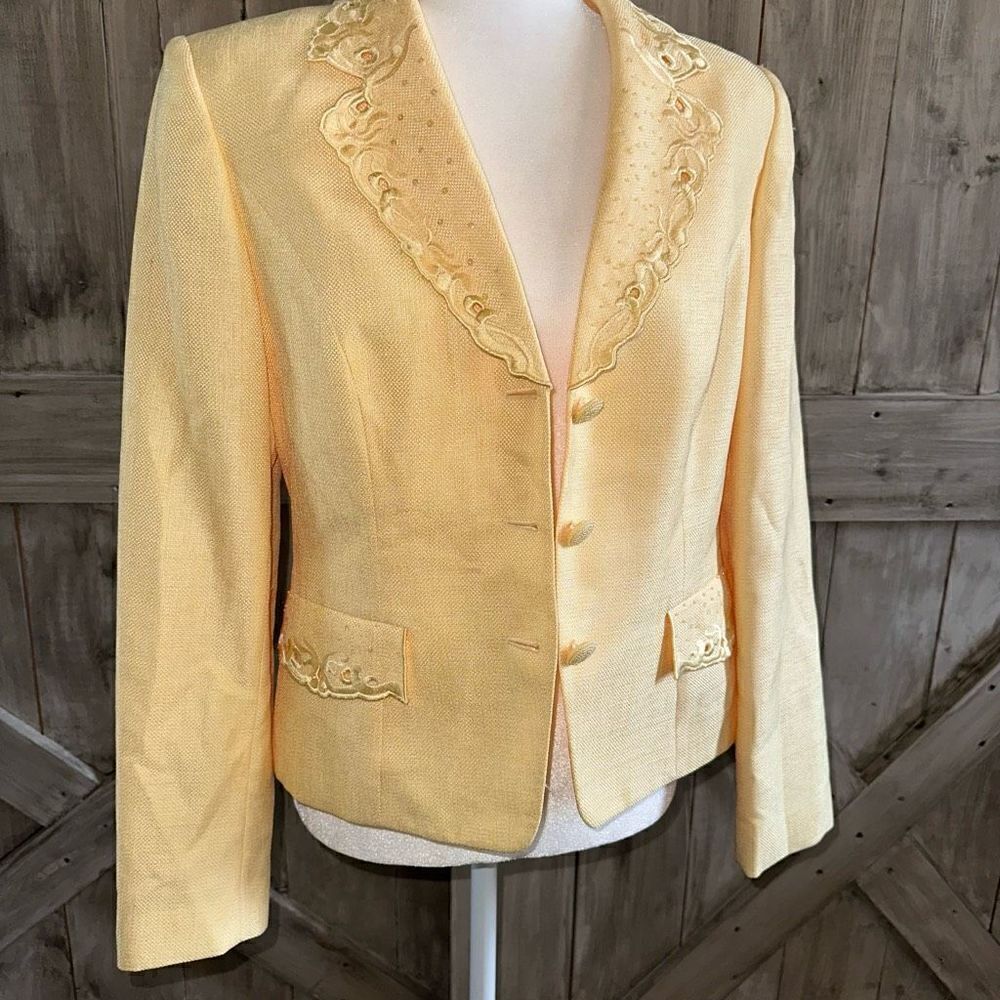 John Meyer of Norwich Yellow Set Skirt Blazer - Picture 4 of 13